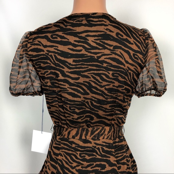 Majorelle Brin Dress Brown Zebra Mini Short Sleeve - Picture 7 of 8